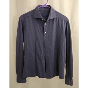 Eton mens navy blue button up shirt, size L- slim